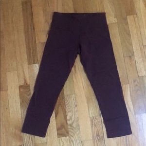 LuluLemon cropped maroon workout leggings